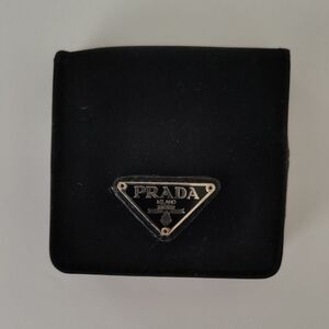 Prada Black Nylon Coin Purse with Triangular Logo